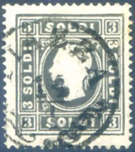 Lombardo Veneto. Francesco Giuseppe 3 s. 1858. Gebraucht.