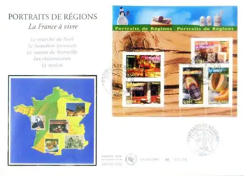 Regionen Frankreichs 2007. 2 FDC.