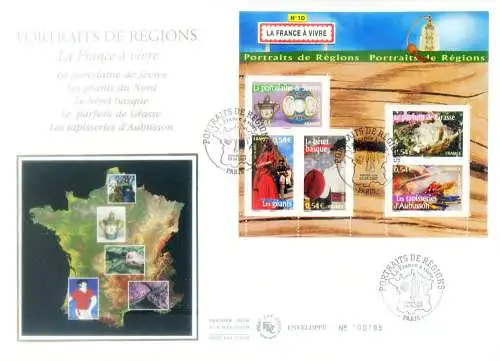 Regionen Frankreichs 2007. 2 FDC.