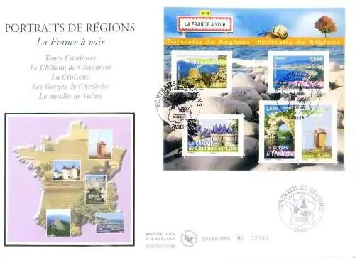 Regionen Frankreichs 2006. 2 FDC.