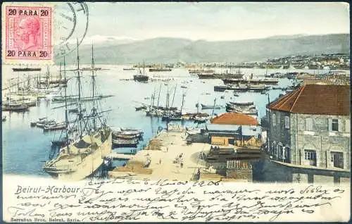 Heben. Postkarte nach Alexandria von Ägypten 1906.