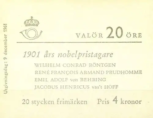 Nobelpreis 1961. Libretto.