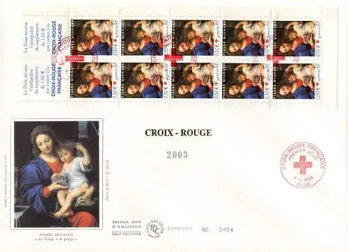 Rotes Kreuz 2002-2004. 3 FDC.