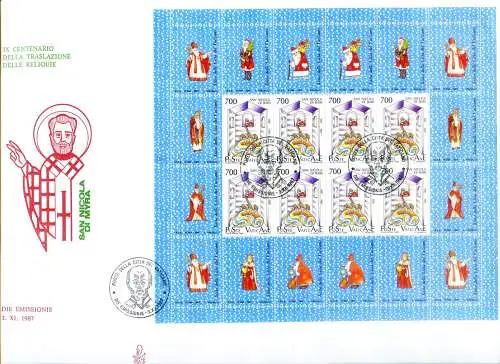 San Nicola da Myra 1987. 3 FDC.