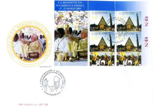 Papstreisen 2010. 3 FDC.