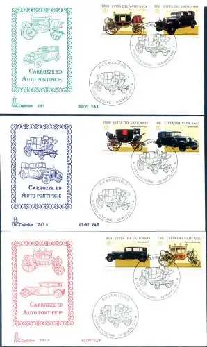 Päpstliche Kutschen und Autos 1997. 5 FDC.