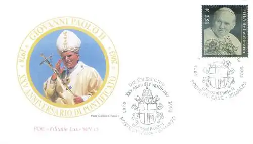 Pontifikat von Johannes Paul II. 2003. FDC.