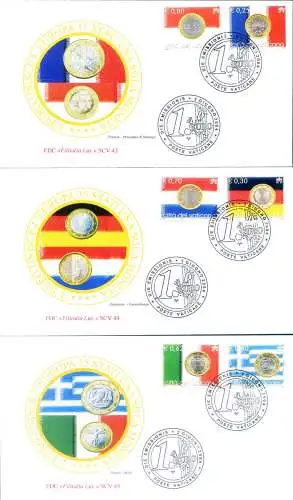 Münzen und Flaggen 2004. 8 FDC.