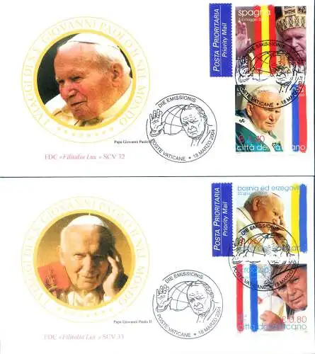 Papstreisen 2004. 2 FDC.