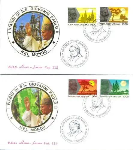 Papstreisen 1990. 2 FDC.