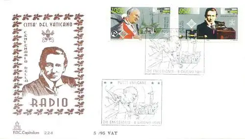 Guglielmo Marconi und das Radio 1995. FDC.