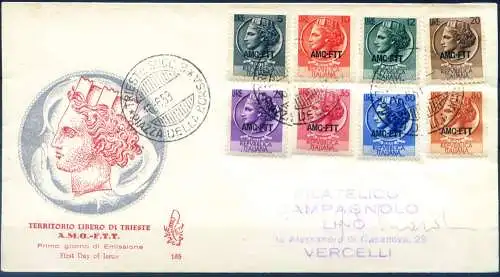 Zone A. Syrakus FDC 1953.