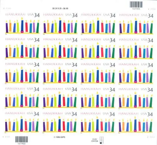 Chanukka 2001. Selbstklebend.