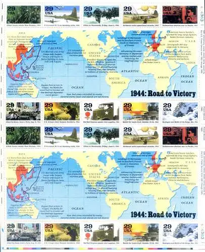 Zweiter Weltkrieg 1994. 1944. Doppelzettel.