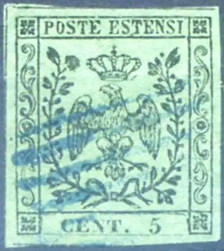 Modena. Aquila estense coronata 5 c. 1852. Gebraucht.