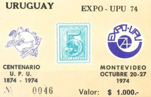 UPU. Erinnofilo 1974.