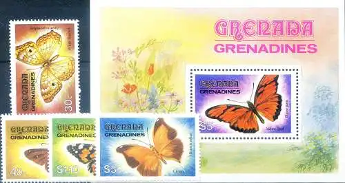 Grenadinen. Fauna. Schmetterlinge 1982 (Geschenkkarte).