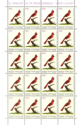 Fauna. Vögel 1989. 8 ganze Blatt im Kleinformat.