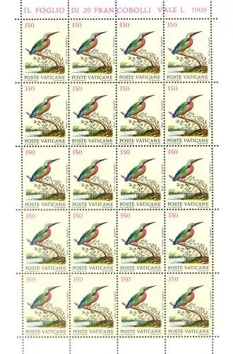 Fauna. Vögel 1989. 8 ganze Blatt im Kleinformat.