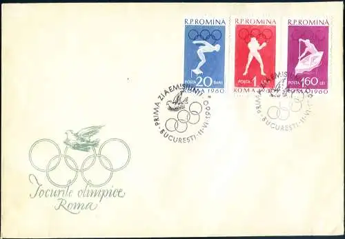 Sport. Olympische Spiele Rom 1960. 2 FDC.