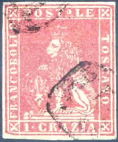 Toskana. Marzocco 1 cr. 1857. Gebraucht.