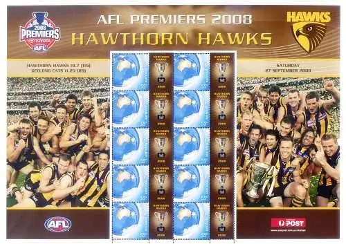 Sport. Rugby NRL Premiers 2008 - Hawthorn Hawks.