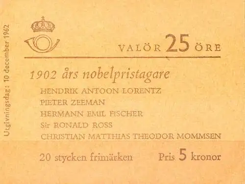 Nobelpreis 1962. Libretto.