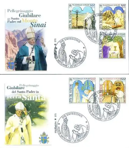 Papstreisen 2001. 2 FDC.