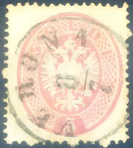 Lombardo Veneto. Venetien und Mantua. Österreichisch-Ungarisches Wappen 5 s. 1863. Gebraucht.