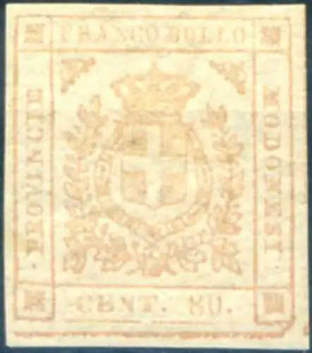 Modena. Provisorische Regierung. Wappen von Savoyen 80 c. 1859. Linguellato.