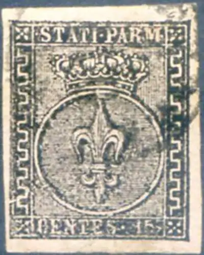 Parma. Giglio 15 c. 1852. Gebraucht.