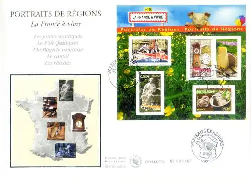 Regionen Frankreichs 2005. 2 FDC.