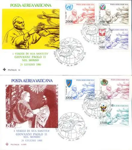 Papstreisen 1980. 2 FDC.