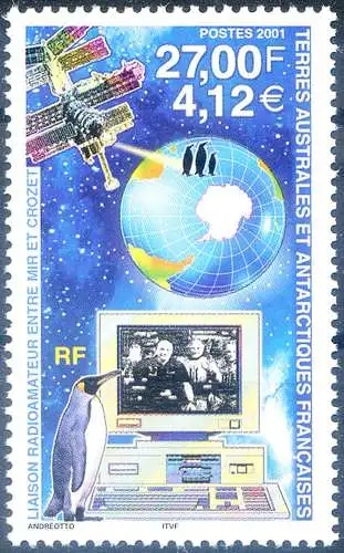 Telekommunikation mit der Orbitationsstation MIR 2001.