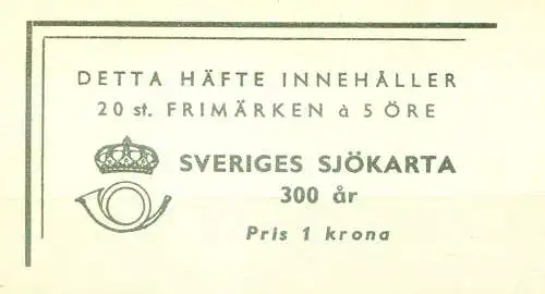 Erste schwedische Seekarte 1944. Libretto.