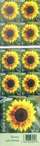 Sonnenblume 2008. Kleinbogen vom Typ Booklet.