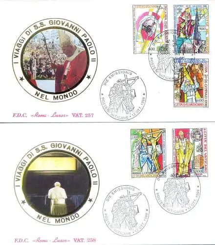 Papstreisen 1999. 2 FDC.