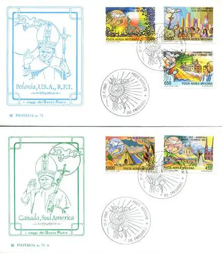 Papstreisen 1988. 2 FDC.