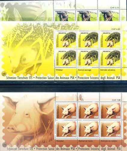 Fauna. Schutzarten 2004. 3 Miniblätter.
