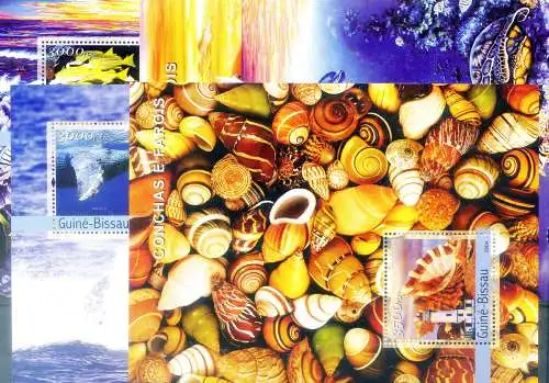 Scheinwerfer und Muscheln 2004. Serie + 4 Zettel.
