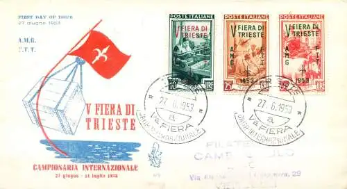 Zone A. Fiera di Trieste 1953. FDC.