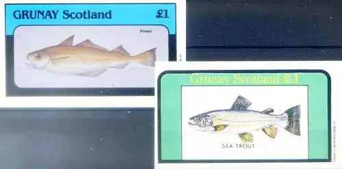 Grunay Scotland. Fische. Vignette privat 1980 (?).