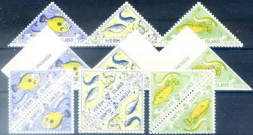 Herm Island. Fische. Vignette privat 1980 (?).