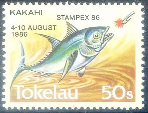 Fauna. Fisch. Aufdruck Stampex 86.