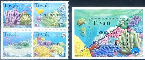 Schwämme und Korallen 1998. Exemplar überdruckt.