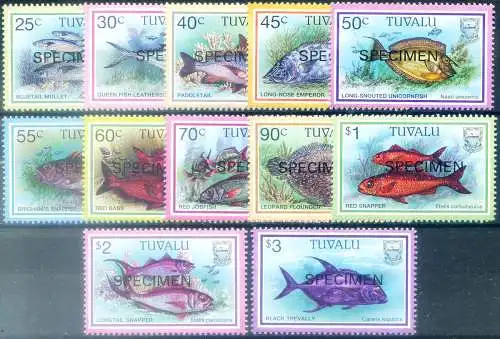 Definitiv. Fauna. Fische 1987. Exemplar überdruckt.