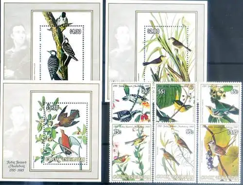 Fauna. Vögel 1985. Serie + 3 Zettel.
