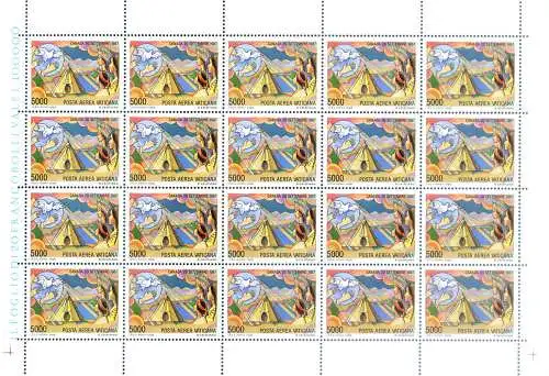 Papstreisen 1988. 5 ganze Blätter im Kleinformat.