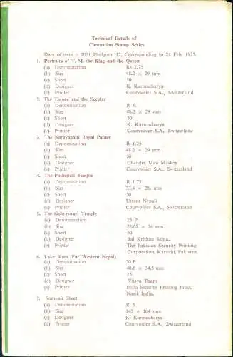 Krönung von König Birenda 1975. Ordner gebraucht.