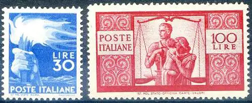 Democratica 1946-1947. 30 lesen + 100 lesen.